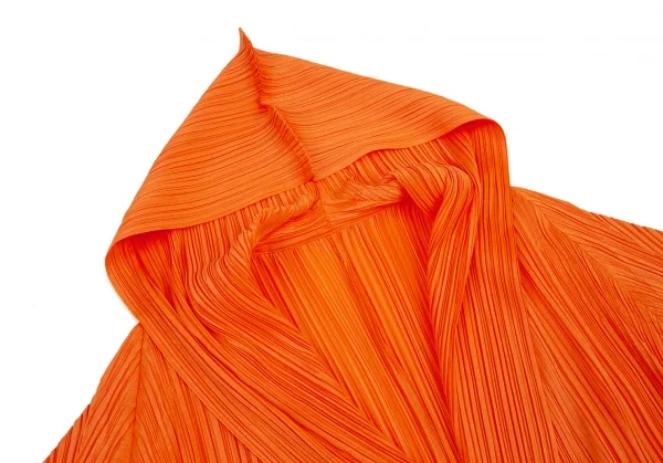 プリーツプリーズPLEATS PLEASE プリーツフーデッドコート オレンジ3