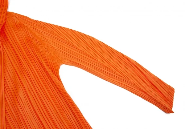 プリーツプリーズPLEATS PLEASE プリーツフーデッドコート オレンジ3