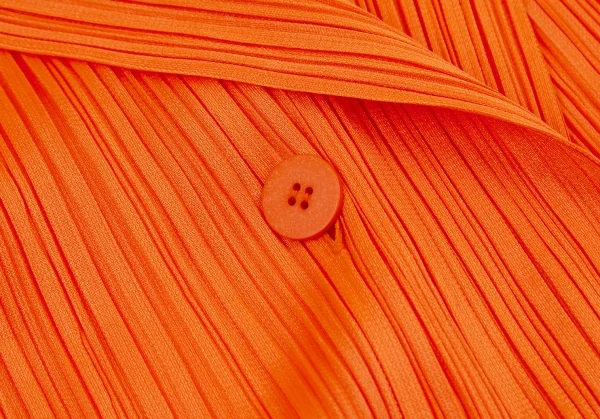 プリーツプリーズ ブラウス オレンジ プリーツプリーズ イッセイミヤケ プリーツブラウス 洗える オレンジ