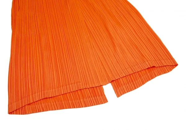 プリーツプリーズPLEATS PLEASE プリーツフーデッドコート オレンジ3