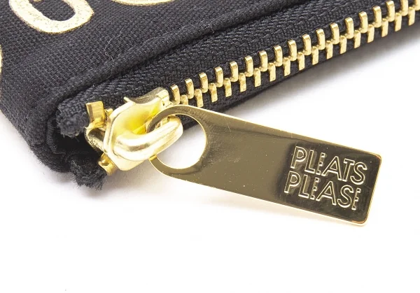 プリーツプリーズPLEATS PLEASE ゴールドチェーンプリントポーチ 黒ゴールド K-98098_009