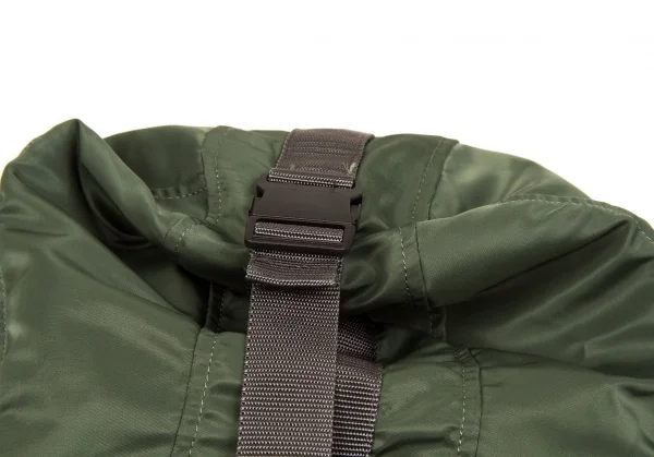 ヨウジヤマモト ファム Yohji Yamamoto FEMME ナイロンバックパックデザインロングフーデッドシャツコート オリーブ1 K-98106_012