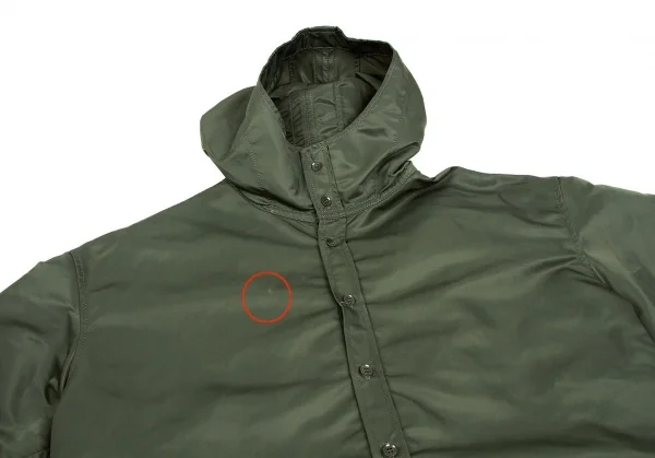 ヨウジヤマモト ファム Yohji Yamamoto FEMME ナイロンバックパックデザインロングフーデッドシャツコート オリーブ1 K-98106_003