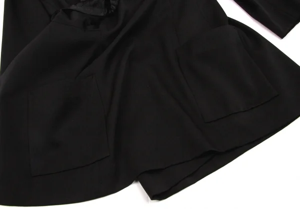 ヨウジヤマモトファムYohji Yamamoto FEMME キルティングカラーデザインウールジャケット 黒S K-98107_011