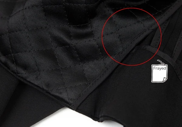 ヨウジヤマモトファムYohji Yamamoto FEMME キルティングカラーデザインウールジャケット 黒S K-98107_013