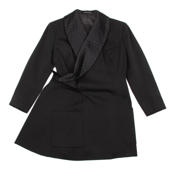 ヨウジヤマモトファムYohji Yamamoto FEMME キルティングカラーデザインウールジャケット 黒S K-98107_002