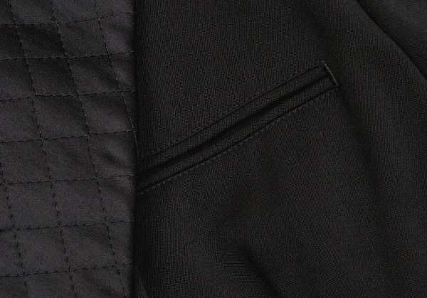 ヨウジヤマモトファムYohji Yamamoto FEMME キルティングカラーデザインウールジャケット 黒S K-98107_006