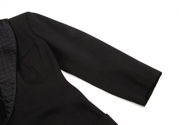 ヨウジヤマモトファムYohji Yamamoto FEMME キルティングカラーデザインウールジャケット 黒S K-98107_007