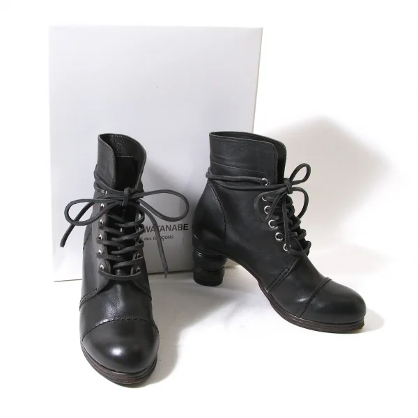 ジュンヤワタナベコムデギャルソンJUNYA WATANABE COMME des GARCONS ボビンターニングヒールショートブーツ 黒SS(23位) K-98108_001