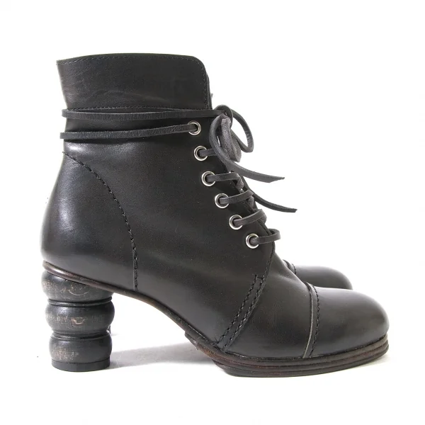 ジュンヤワタナベコムデギャルソンJUNYA WATANABE COMME des GARCONS ボビンターニングヒールショートブーツ 黒SS(23位) K-98108_004