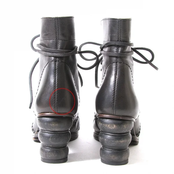 ジュンヤワタナベコムデギャルソンJUNYA WATANABE COMME des GARCONS ボビンターニングヒールショートブーツ 黒SS(23位) K-98108_005