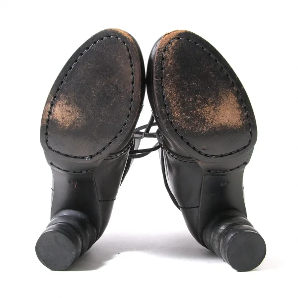 ジュンヤワタナベコムデギャルソンJUNYA WATANABE COMME des GARCONS ボビンターニングヒールショートブーツ 黒SS(23位) K-98108_007