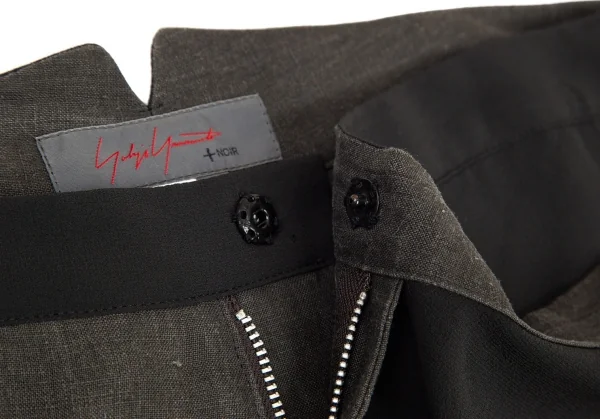ヨウジヤマモト ノアールYohji Yamamoto NOIR シフォンスカート付きパンツ グレーチャコール2 K-98117_005