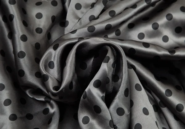 コムデギャルソンCOMME des GARCONS 製品染めドットシャイニーサルエルパンツ グレー黒XS K-98125_013