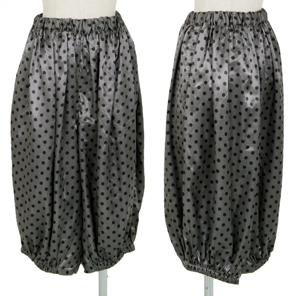 コムデギャルソンCOMME des GARCONS 製品染めドットシャイニーサルエルパンツ グレー黒XS K-98125_002