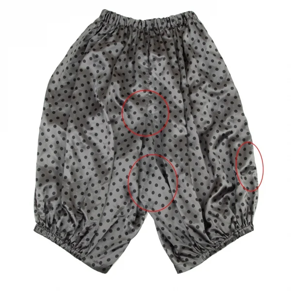コムデギャルソンCOMME des GARCONS 製品染めドットシャイニーサルエルパンツ グレー黒XS K-98125_009