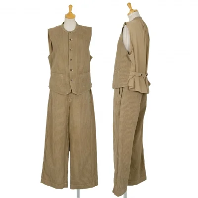 45R ウインドウペンチェックベストセットアップ ベージュ