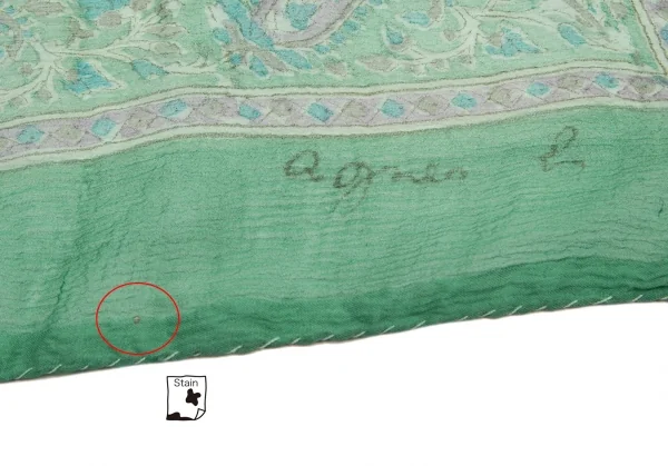 アニエスベーagnes b. インドシルクペイズリースカーフ 緑 K-98140_005