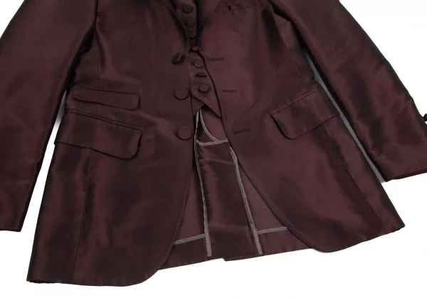 ジャンポールゴルチエ オムJean Paul GAULTIER HOMME シャイニーベストドッキングタキシードジャケット ワイン48 K-98174_010