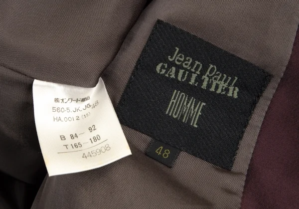 ジャンポールゴルチェJean Paul Gaultier HOMME 48 Jean Paul Gaultier ジャンポールゴルチエ オム ウールギャバ裏