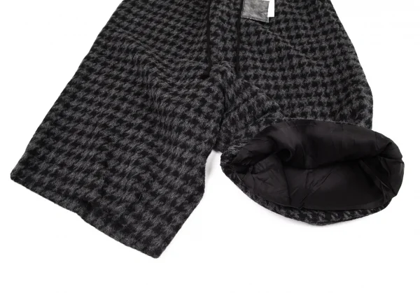 ワイズY's アルパカ混千鳥格子サルエルパンツ 黒グレー2 (K-98181)