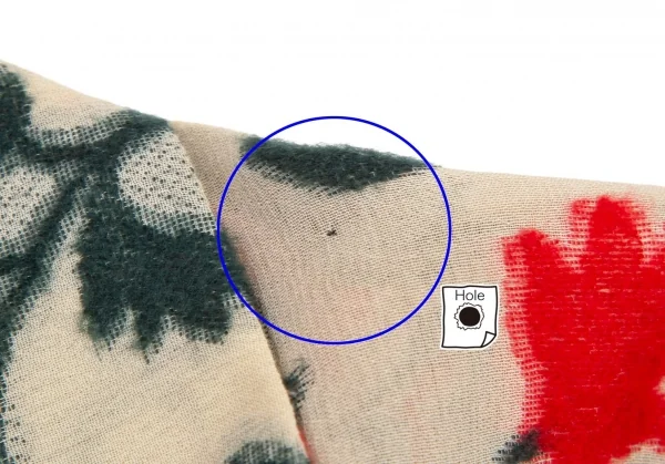 シビラSybilla フラワーパイルジャガード半袖ジャケット ベージュ赤緑40 K-98186_004