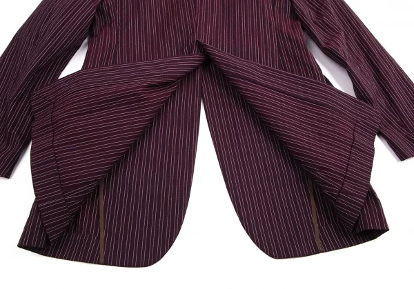 ジジリgigli コットンナイロン混ストライプ織り1Bストレッチジャケット 紫38M K-98213_012