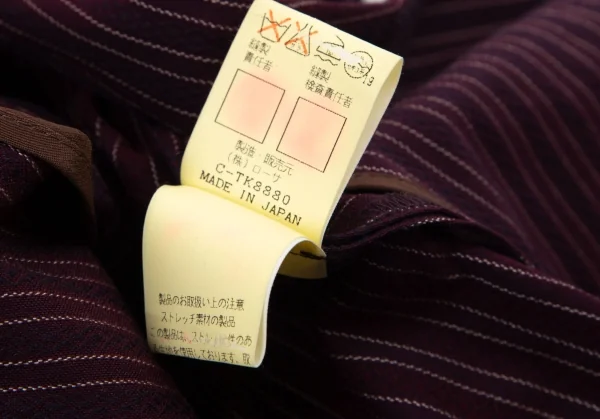 ジジリgigli コットンナイロン混ストライプ織り1Bストレッチジャケット 紫38M K-98213_016