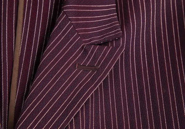 ジジリgigli コットンナイロン混ストライプ織り1Bストレッチジャケット 紫38M K-98213_004