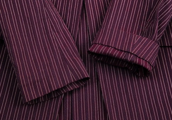 ジジリgigli コットンナイロン混ストライプ織り1Bストレッチジャケット 紫38M K-98213_006