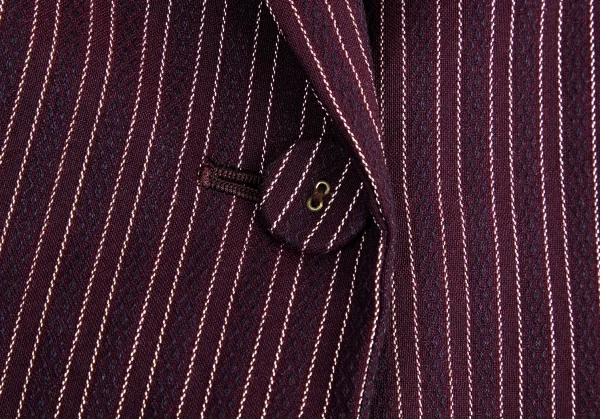 ジジリgigli コットンナイロン混ストライプ織り1Bストレッチジャケット 紫38M K-98213_008