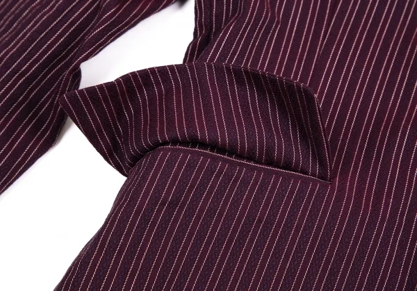 ジジリgigli コットンナイロン混ストライプ織り1Bストレッチジャケット 紫38M K-98213_009