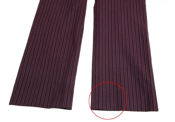 ジジリgigli コットンナイロン混ストライプ織りストレッチスリムパンツ 紫38M K-98214_012