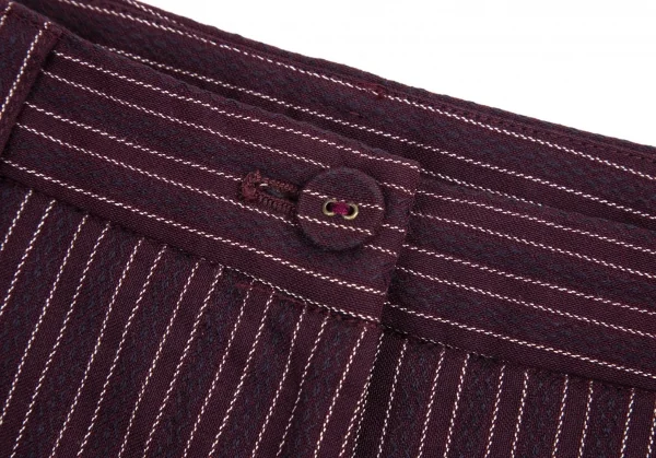 ジジリgigli コットンナイロン混ストライプ織りストレッチスリムパンツ 紫38M K-98214_003