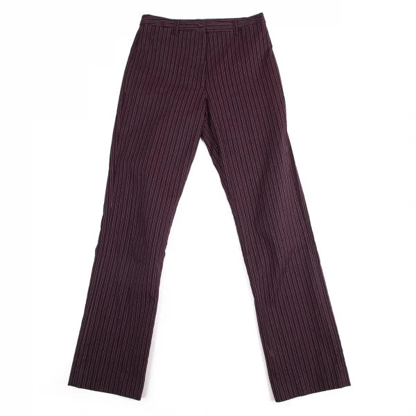 ジジリgigli コットンナイロン混ストライプ織りストレッチセットアップスーツ 紫38M K-98215_010