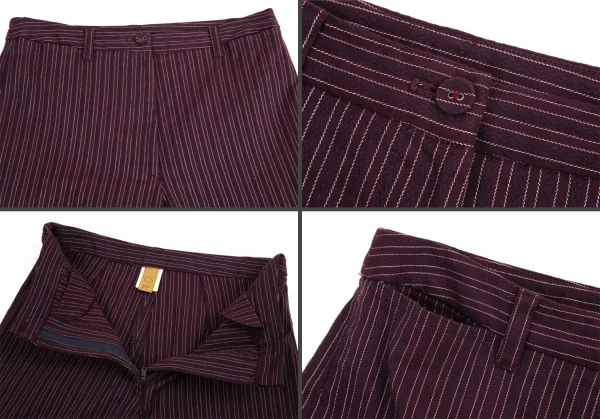 ジジリgigli コットンナイロン混ストライプ織りストレッチセットアップスーツ 紫38M K-98215_011