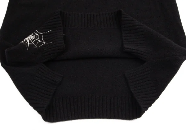 ブラックスキャンダル ヨウジヤマモトBLACK Scandal Yohji Yamamoto スパイダーウェブ刺繍ロングニット 黒3 K-98225_010