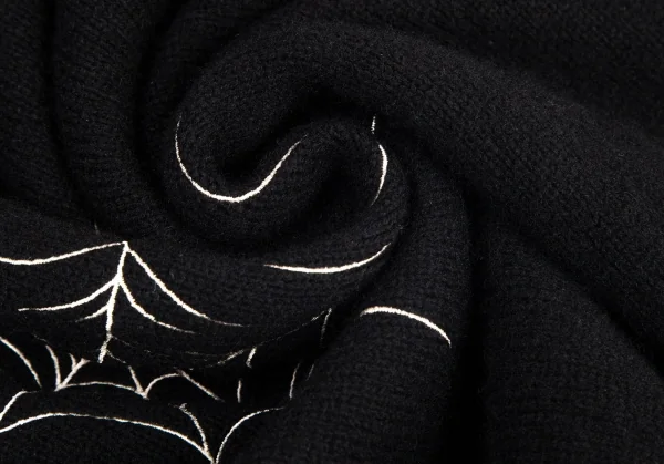 ブラックスキャンダル ヨウジヤマモトBLACK Scandal Yohji Yamamoto スパイダーウェブ刺繍ロングニット 黒3 K-98225_012