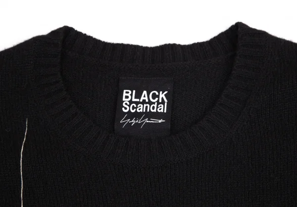 ブラックスキャンダル ヨウジヤマモトBLACK Scandal Yohji Yamamoto スパイダーウェブ刺繍ロングニット 黒3 K-98225_002