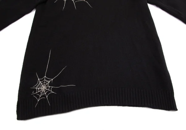 ブラックスキャンダル ヨウジヤマモトBLACK Scandal Yohji Yamamoto スパイダーウェブ刺繍ロングニット 黒3 K-98225_007