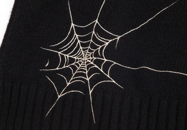 ブラックスキャンダル ヨウジヤマモトBLACK Scandal Yohji Yamamoto スパイダーウェブ刺繍ロングニット 黒3 K-98225_008