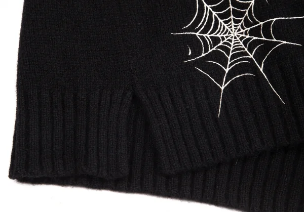 ブラックスキャンダル ヨウジヤマモトBLACK Scandal Yohji Yamamoto スパイダーウェブ刺繍ロングニット 黒3 K-98225_009