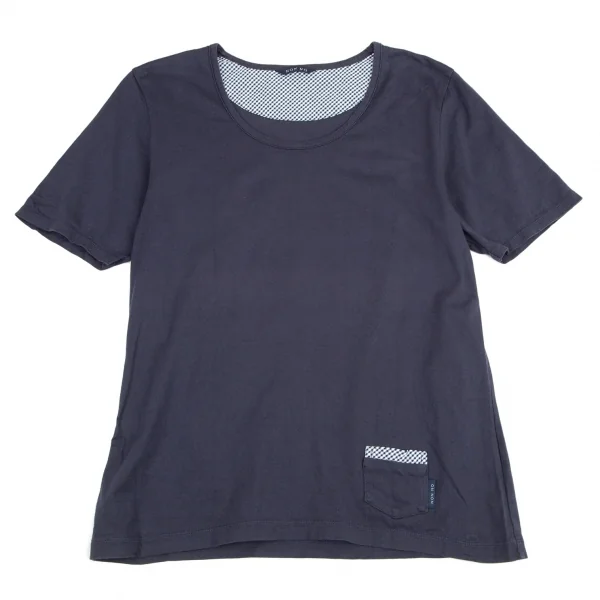マドモアゼルノンノン ノンノNON NO Mademoiselle NON NON 裾ミニポケットTシャツ 紺L K-98304_001