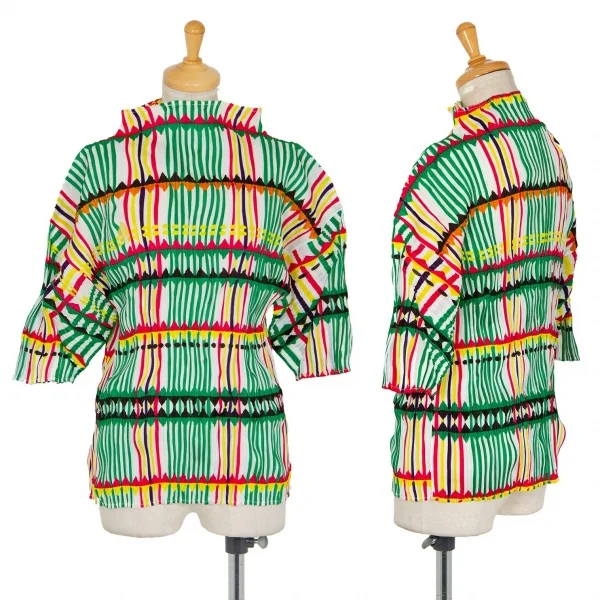 PLEATS PLEASE Printed High Neck T Shirt Multi-Color 3 K-98320_001