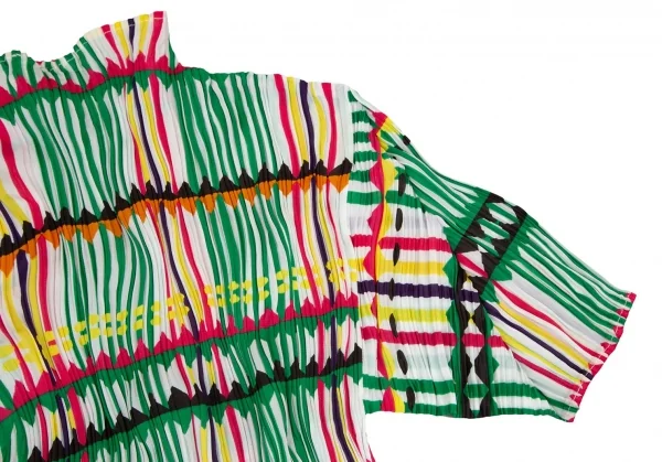 PLEATS PLEASE Printed High Neck T Shirt K-98320_005