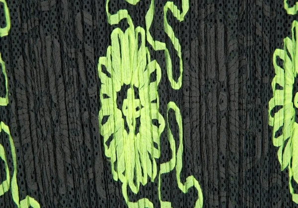 プリーツプリーズPLEATS PLEASE 花柄刺繍プリーツ半袖トップス 深緑グレー黄5 K-98321_007