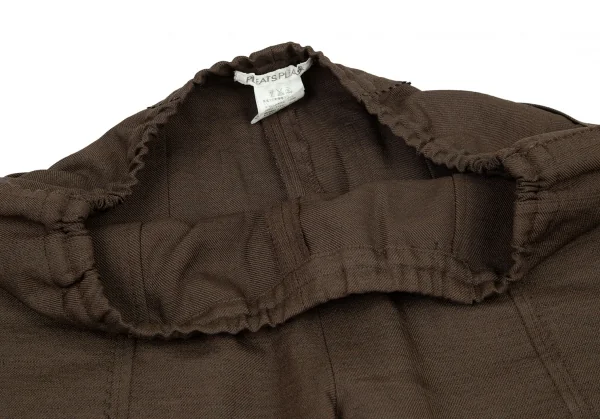 プリーツプリーズPLEATS PLEASE 超音波ピンキングカットデザインパンツ 茶5 K-98344_005