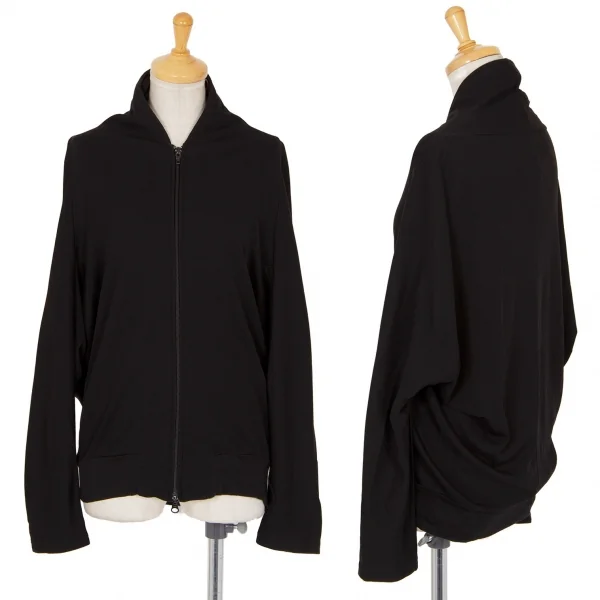 ヨウジヤマモト ファムYohji Yamamoto FEMME ドルマンスリーブジップアップパーカー 黒2 K-98376_001