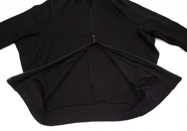 ヨウジヤマモト ファムYohji Yamamoto FEMME ドルマンスリーブジップアップパーカー 黒2 K-98376_012
