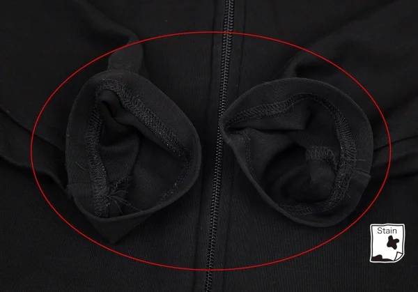 ヨウジヤマモト ファムYohji Yamamoto FEMME ドルマンスリーブジップアップパーカー 黒2 K-98376_009